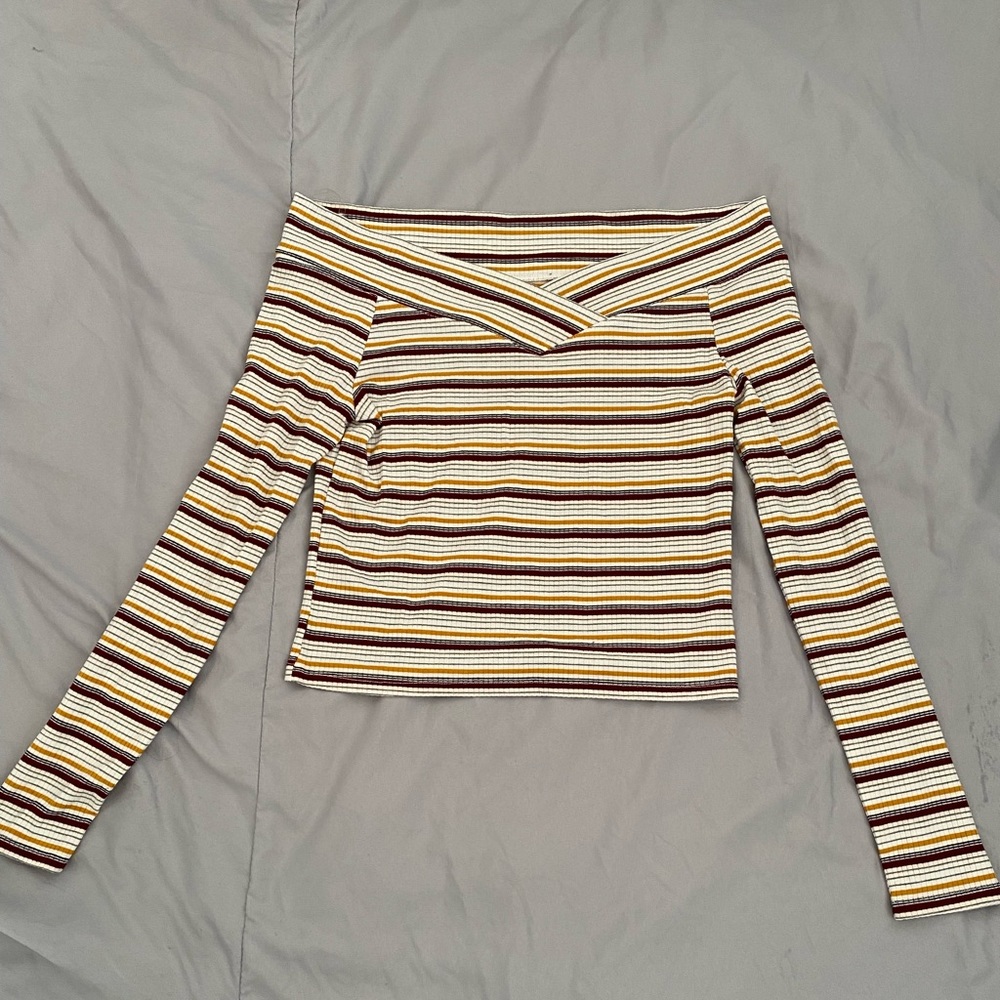 off the shoulder stripped top